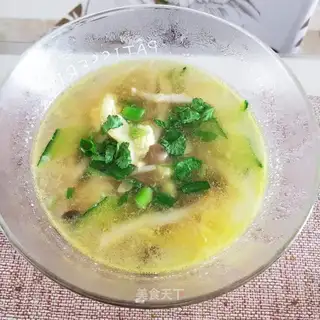 Crab cucumber and egg soup