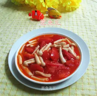 Seafood mushroom fried tomatoes