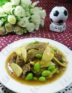 Soybeans with white roast beef
