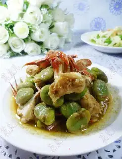 Crab fried beans