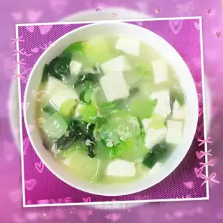 Cream tofu shrimp soup