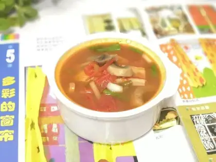 Mushroom mackerel soup