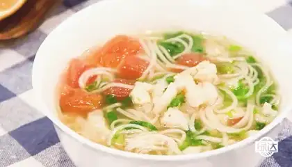 Tomato cod noodles