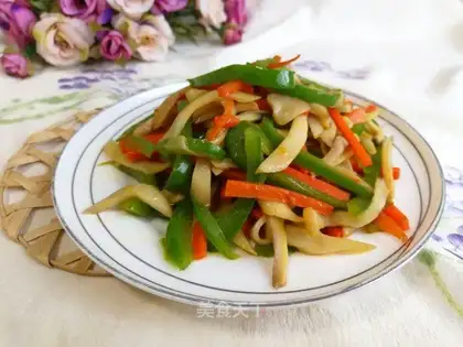 Pyramid carrots, fried abalone mushrooms