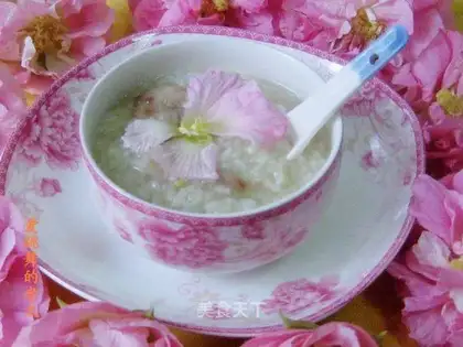 Wood hibiscus glutinous rice porridge