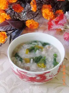 Dandelion red bean glutinous rice porridge