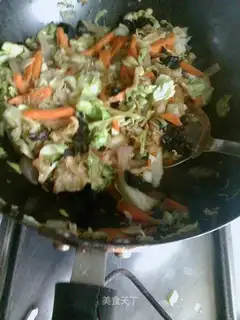 fried cake with cabbage