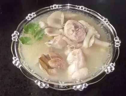 Fresh mushroom chicken soup