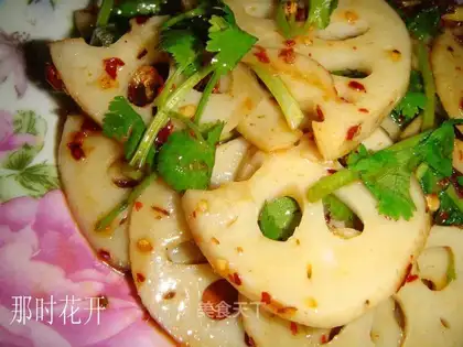 lotus root slices in red oil