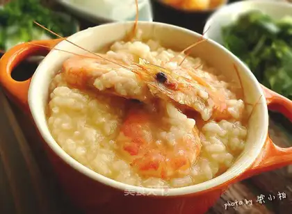 Golden shrimp porridge casserole