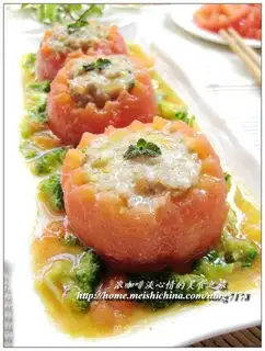 Tomato stuffed meat