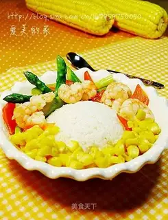 Asparagus and shrimp rice