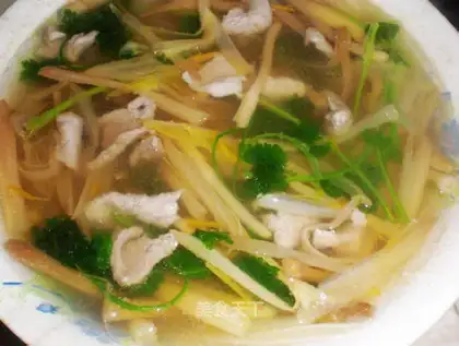 Yellow flower slices soup
