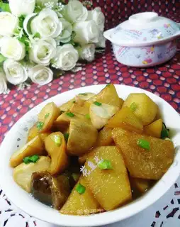Almond mushrooms burning potatoes