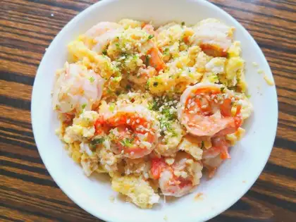 Cheese and shrimp