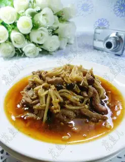 Skinny silk fried golden mushrooms