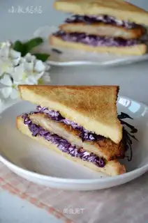 A blue chicken sandwich