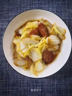 Cabbage with red sausage