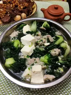 Squidfish, tofu soup