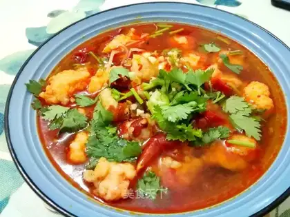 A boiled shrimp