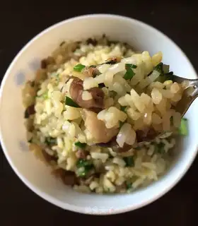 The onion's meat and rice