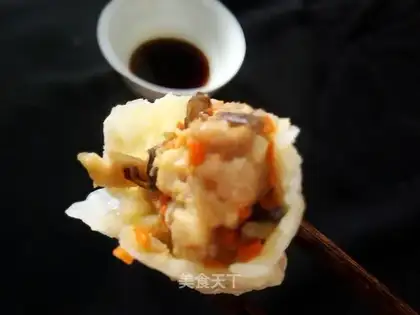 Pork carrot abalone mushroom dumplings