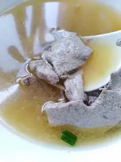 Fresh pork liver soup