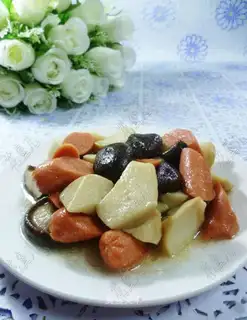 Ham sausage and mushrooms