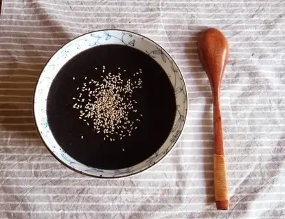 "Purple rice, sesame rice."