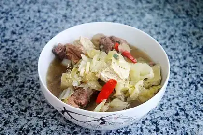 Creamed cabbage, frozen tofu