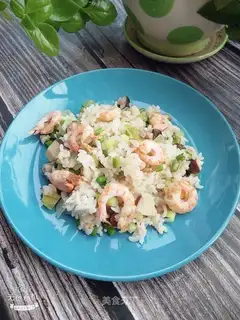 It's greasy shrimp
