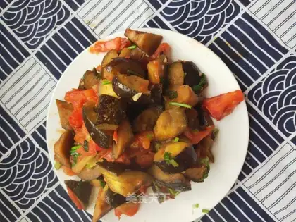 Tomato fried eggplant
