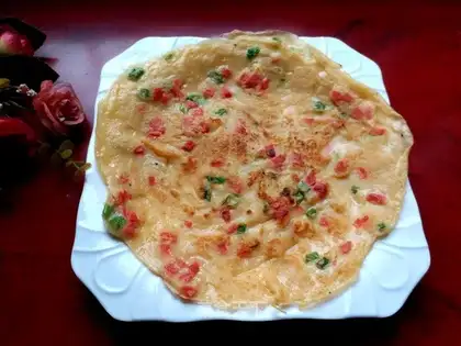 Ham sausage onion omelet
