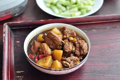 Potato burn ribs