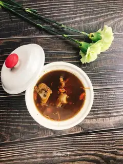 Porridge and pork soup