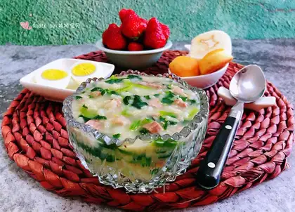 Pighead spinach congee