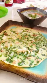 Potato pancakes and omelet soup