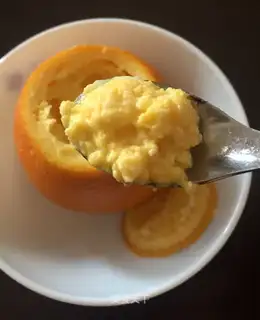 Orange steamed eggs