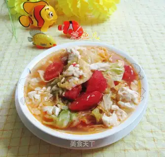 Tomato, cabbage, tofu