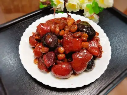 Red burning pig hoof