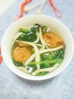 The green mushroom meatball soup