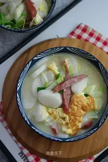 Beef sausage egg soup