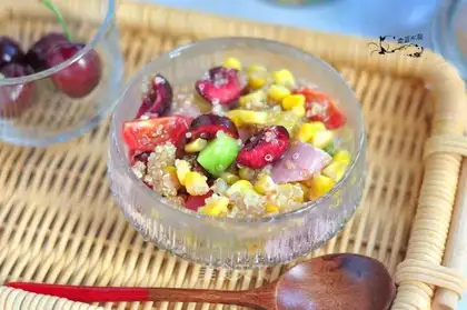 Cucumber ham fruit salad