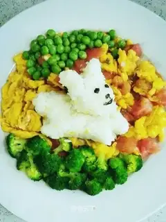 Children eat vegetables