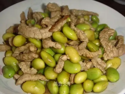 shredded edamame and pork