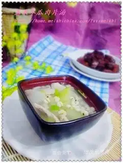 Coix rice and wax gourd meat slices soup