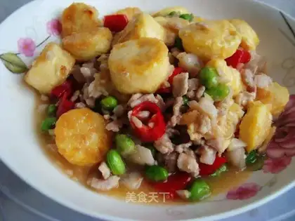 Minced pork and jade bean curd
