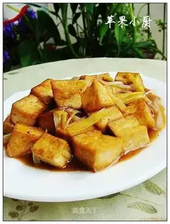 Braised tofu with green onions