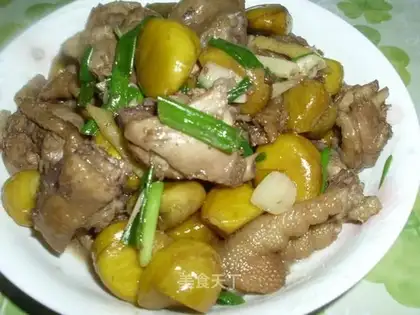Roasted chicken with chestnut