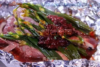 Japanese baked pork with tin foil